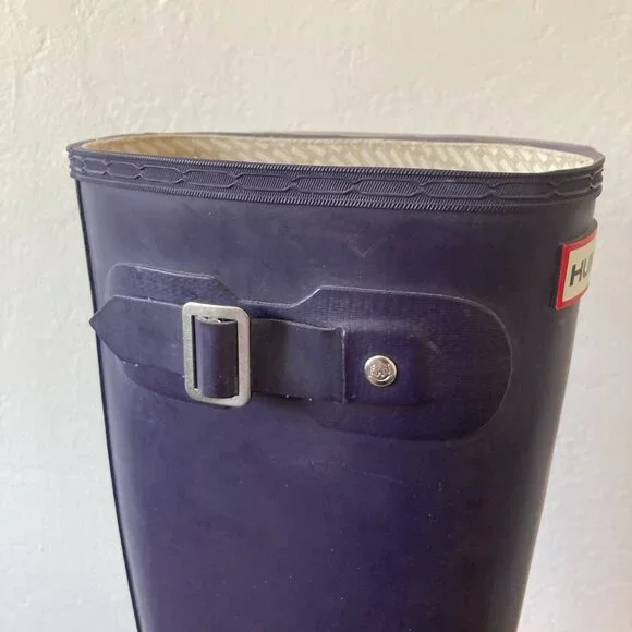 HUNTER Original Tall Rain Boots Purple Wellies W23499 Outdoors Chores City US 8M - Picture 5 of 9